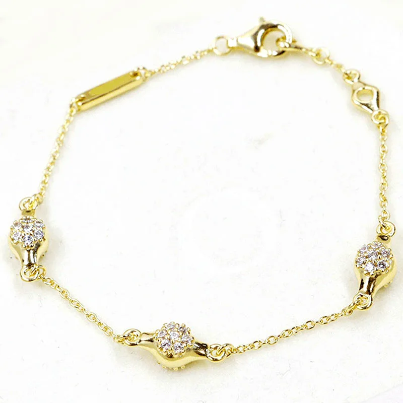 Новинка, 925 пробы, серебряный браслет, блестящие современные Lovepods с кристаллами, цепочка, браслет, подходит для бусин, шарм, сделай сам, хорошее ювелирное изделие