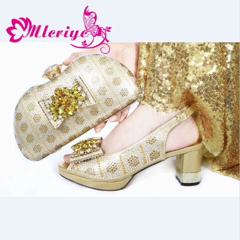 

New Arrival African Wedding Italian Shoe and Bag Sets Ladies Italian Shoes with Matching Bags Designer Luxury Shoes Women 2020