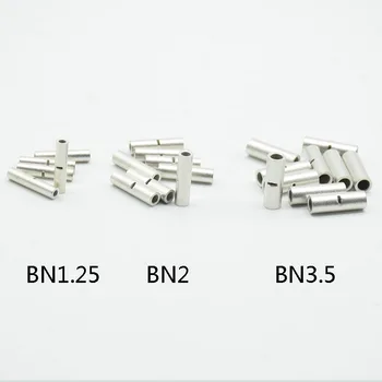 

20pcs BN1.25/2/3.5 Butt Wire Connector AWG 22-10 Copper Tinned Splice Crimp Terminal Sleeve Bare Terminals Crimping Connector