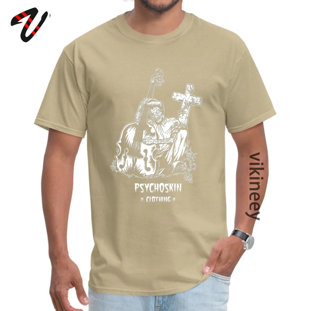 Tops &amp;amp; Tees Tops Shirts Psychobilly Summer Autumn Short Sleeve Cotton Fabric Round Collar Boy T-shirts Printed 2019 Hot Sale Psychobilly 5026 beige