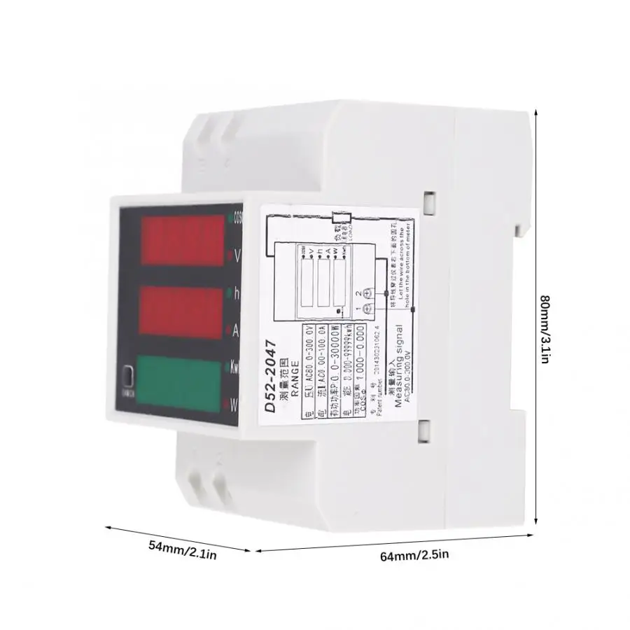 Многофункциональный измеритель Din-Rail Тип напряжения тока измерительный мультиметр AC80-300V AC0-100A для переменного напряжения и тока
