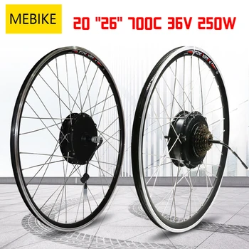 

36V 250W Rear Hub Motor Wheel eBike Conversion Kit Brushless Electric Bicycle Bike FOR 3/6/7 Speed flywheel 20 26 inch 700C