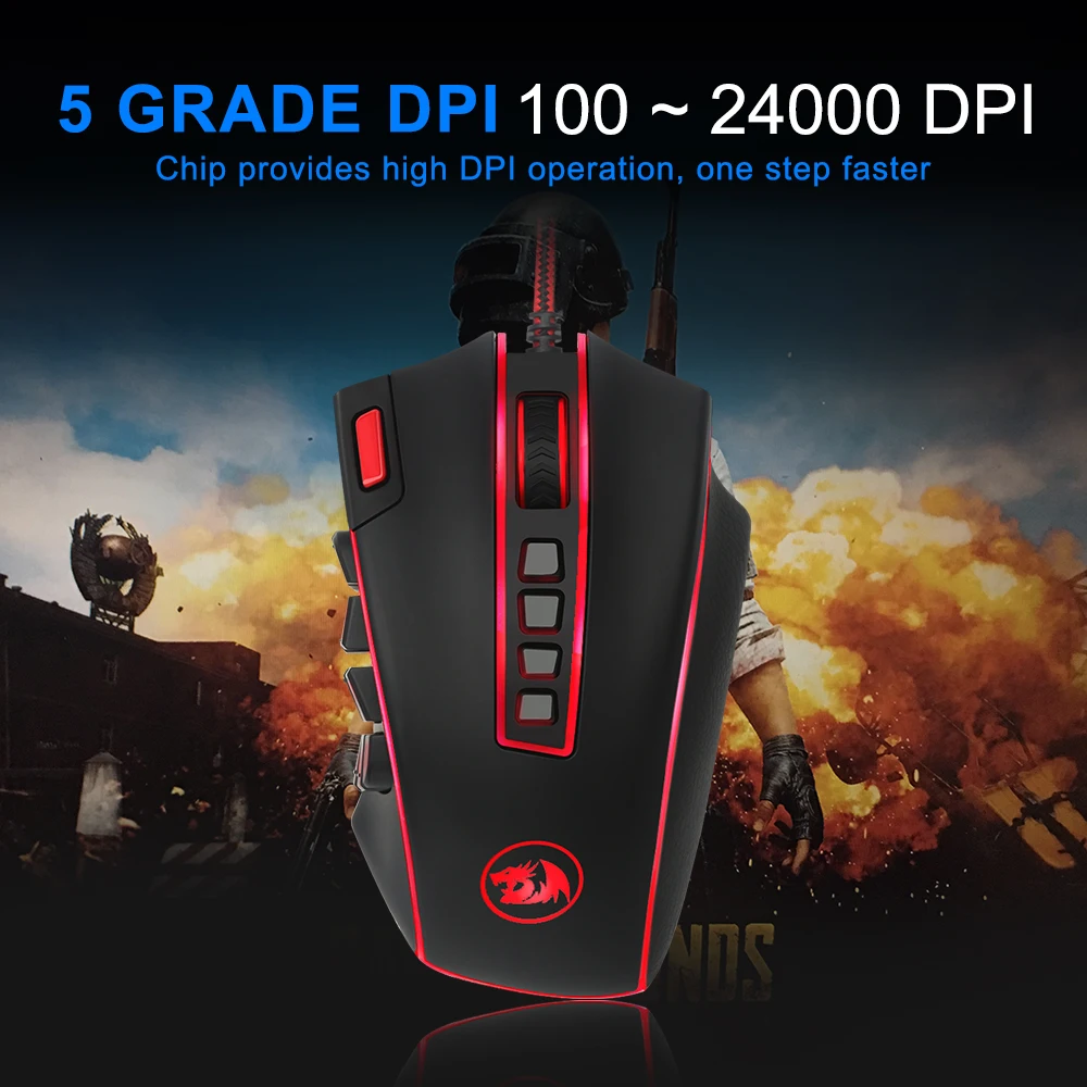 Проводная игровая мышь Redragon LEGEND M990 USB RGB 24000 точек/дюйм 24 кнопки программируемые