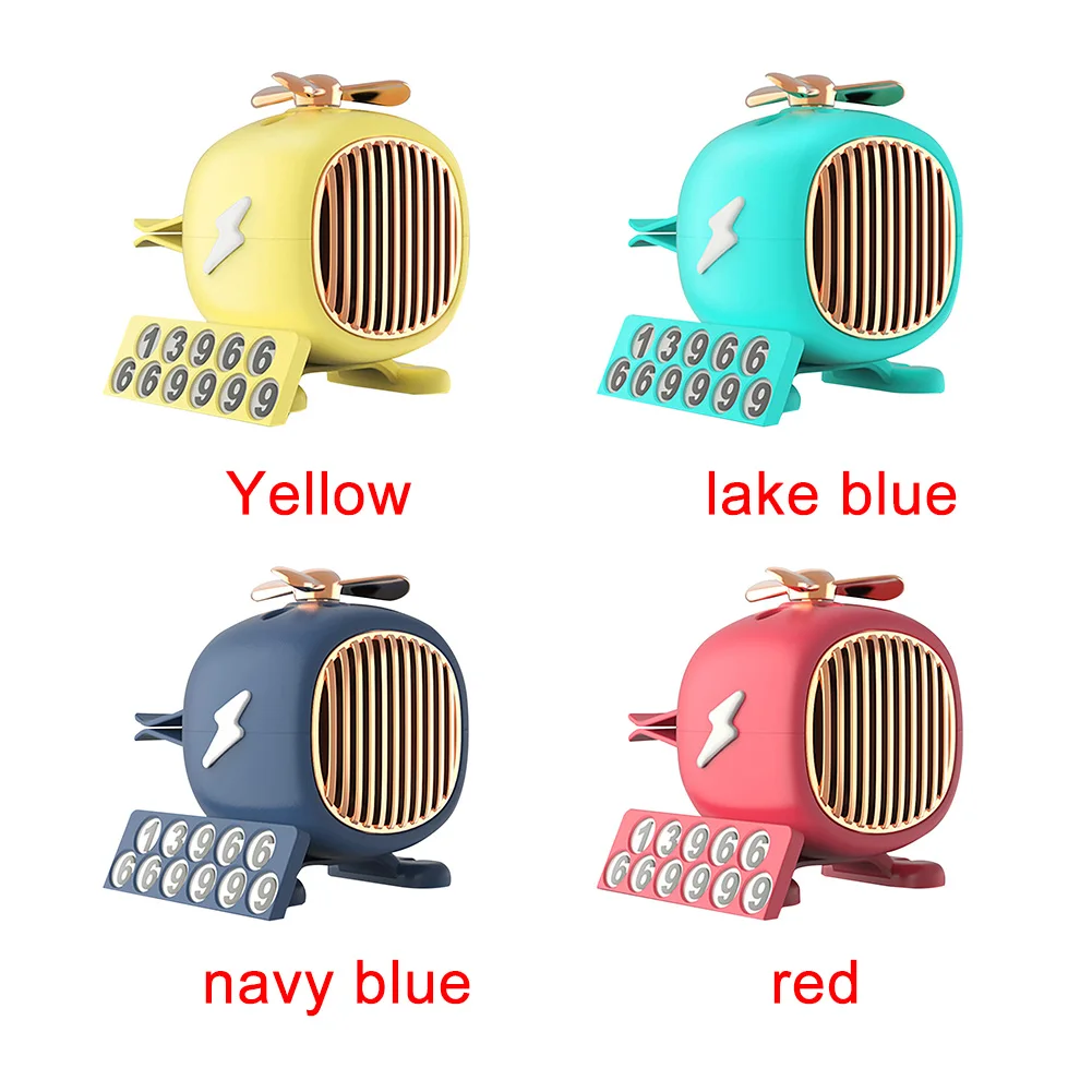 Decoration Aromatherapy Cute Perfume Parking Plate Car Air Freshener Mini Luminous Number ABS Space Saving Helicopter Shape
