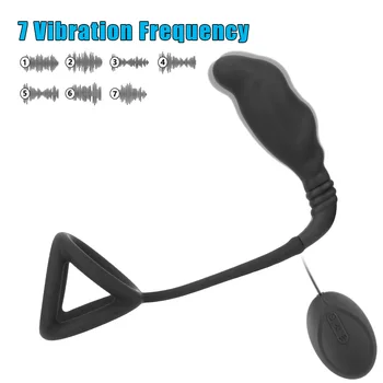 7 Mode Vibrating Cock Rings Sex Toys For Men Delay Ejaculation Prostate Massager Sex Shop Penis Ring 4