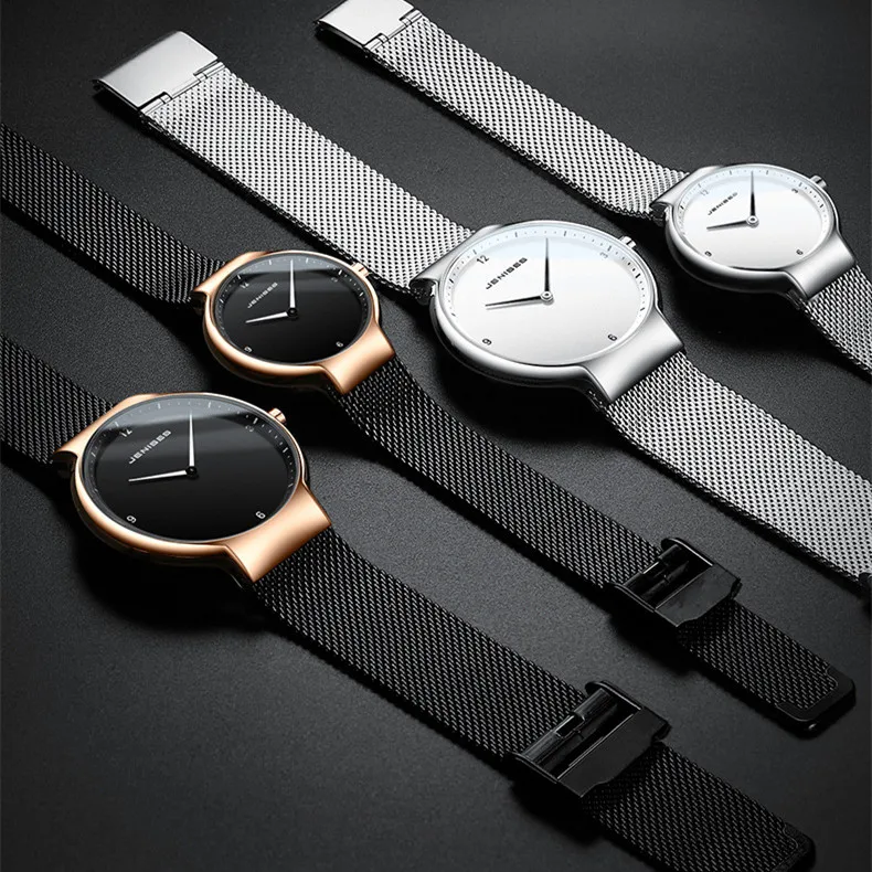 Couple Watch Man woman Luxury Brand Thin Full Mesh Simple Elegant Waterproof Watch Couple Lovers Quartz Business Wristwatch gift