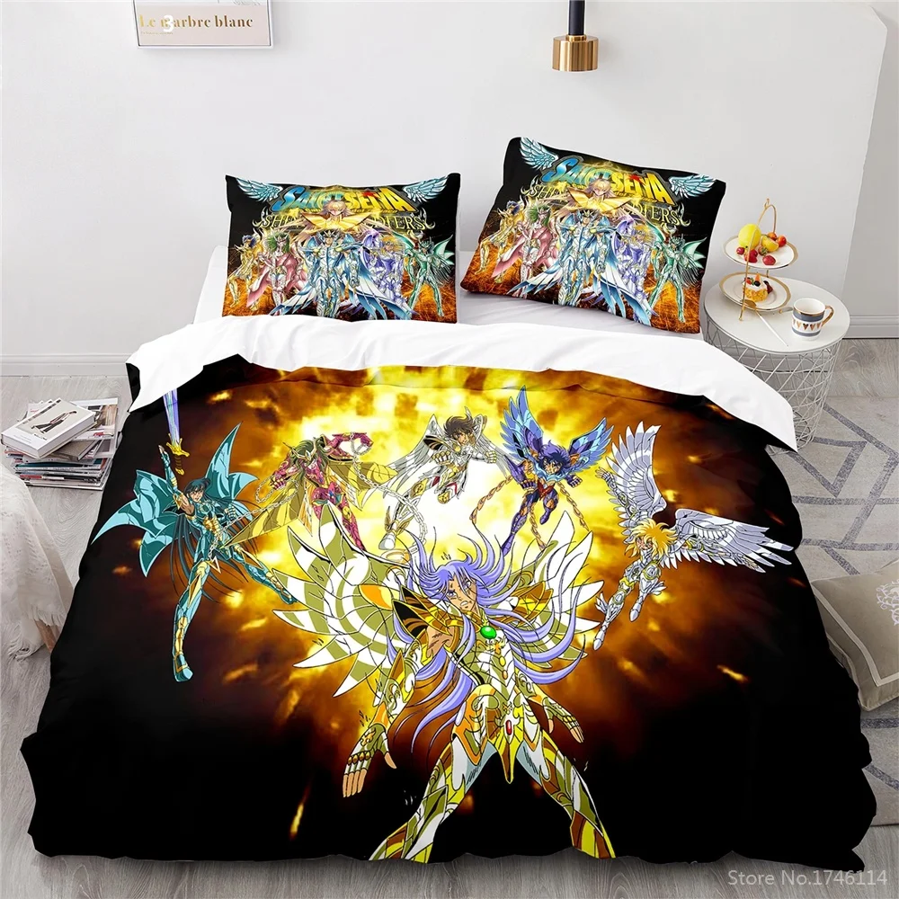 Anime Saint Seiya 3D Print Bedding Set Queen King Size Duvet Cover Set Soft Quilt Cover Pillowcase set Home Textile Bedclothes