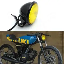 Фара для мотоцикла 4," H4, черная осветительная лампа, фара для Харли, старая школа, чоппер, поплавок, кафе, гонщик, на заказ