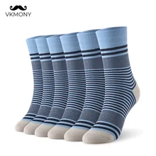 Men cotton socks stripped man large size socks 6pairs/lot UK SIZE 7-11 EUR SIZE 40-46 1002 VKMONY