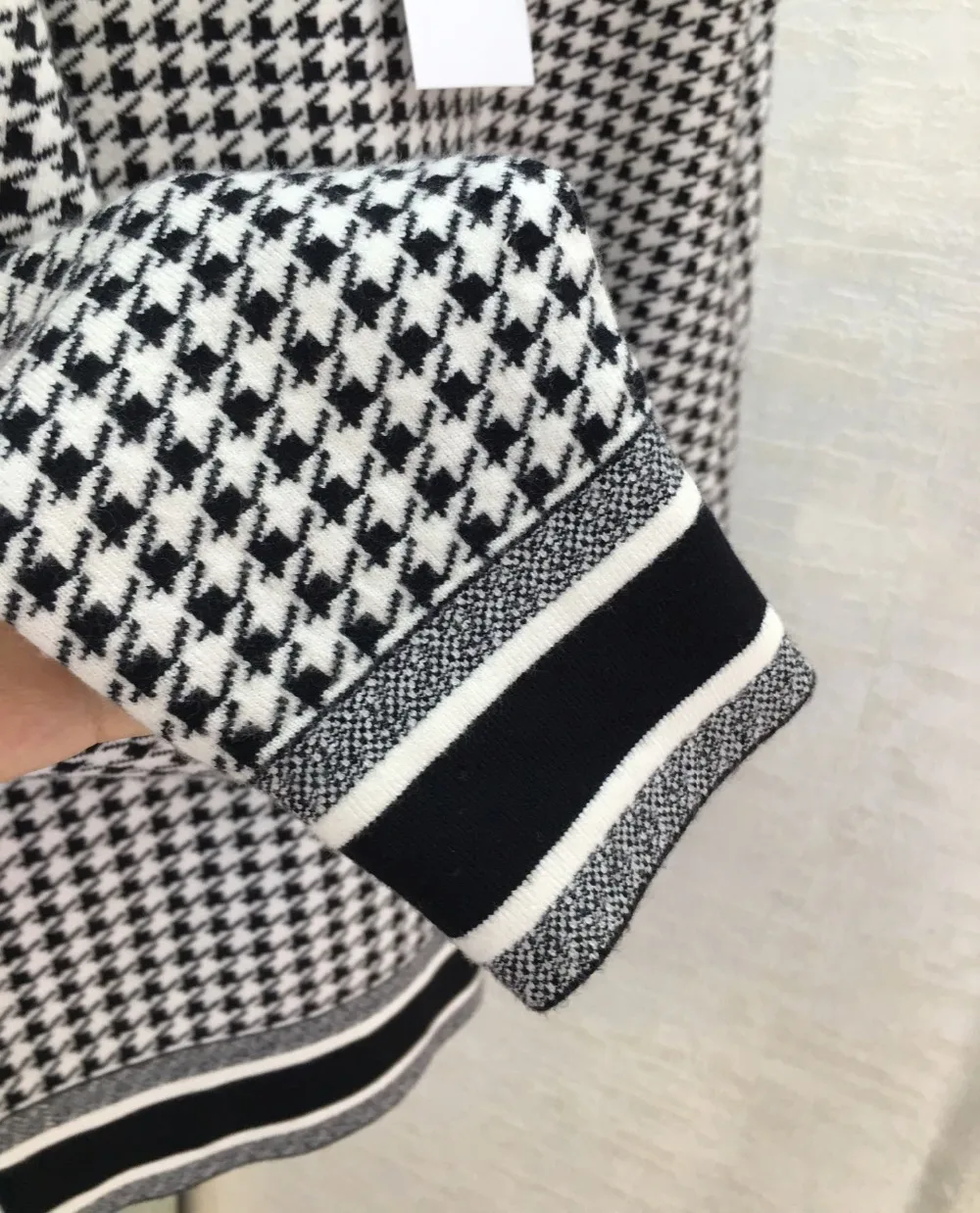 Новинка 11,9, свитер в клетку с круглым вырезом и надписью «Houndstooth» с длинным рукавом+ широкие штаны, женский костюм