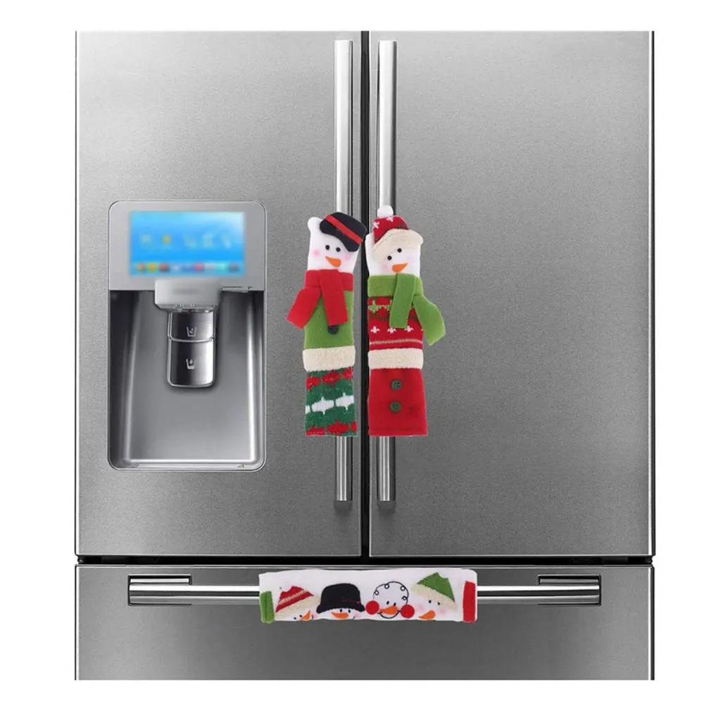 Christmas microwave oven insulated gloves refrigerator door handle handle anti-static anti-collision cloth protective cover