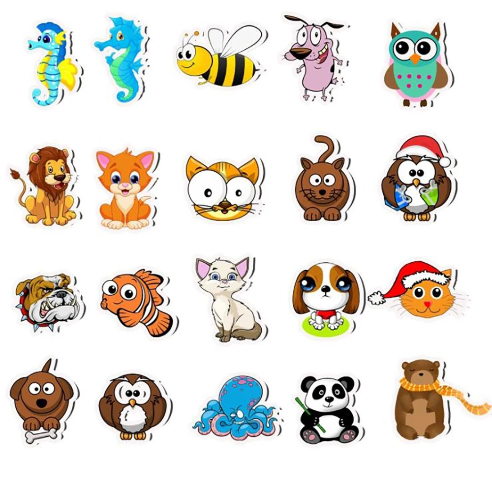 10/30/50PCS Kawaii Animal Cartoon Stickers Car Motorcycle Luggage Guitar Skateboard Waterproof Classic Toy Kid Decal Stickers