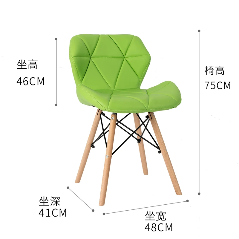 White chair creative modern minimalist office chair home computer chair study backrest adult Nordic dining chair - Цвет: 3