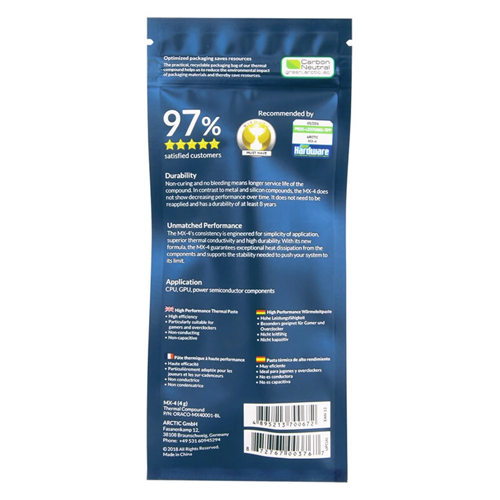 

Efficient Graphics Card Radiator Compound Grease Thermal Paste Cooling Fan Conductive Tube Computer Notebook Arctic MX-4 CPU