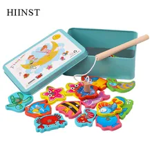 HIINST, забавные игрушки для детей, Спортивная рыболовная игра, 15 шт., деревянная рыба, для взрослых, биологический когнитивный рыболовный табурет, развивающие игрушки