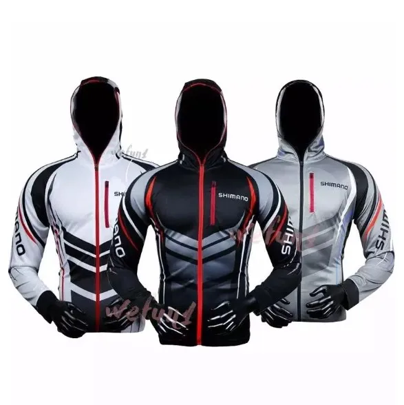 

shimano Clothes Fishing Shirt Jacket Ice Silk Quick Dry Sports Clothing Sun Protection Face Neck Anti-UV Breathable Fishing Hood