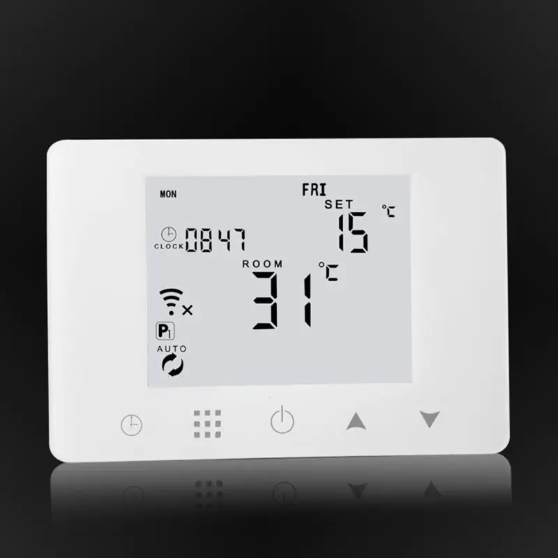 WiFi& RF Wireless Room Thermostat Wall-hung Gas Boiler Heating Remote Control Temperature Controller for Alexa& Google home