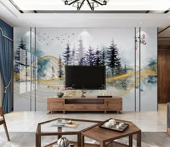 

2020 custom wall mural 3d Ink woods wallpaper for walls Living room bedroom 3D Background wall wallpaper modern