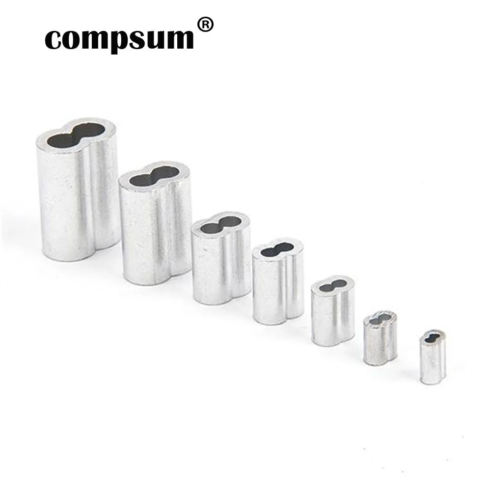 42 Pezzi Manicotti A Crimpare - Alluminio, Per Cavi Da 4mm (5/32"), Tono Argento