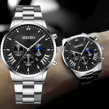 

Quartz Analog Fashion Casual Men Watches Luxury Brand MeiBo Business Male Date Stainless Steel Wristwatch Relogio Masculino