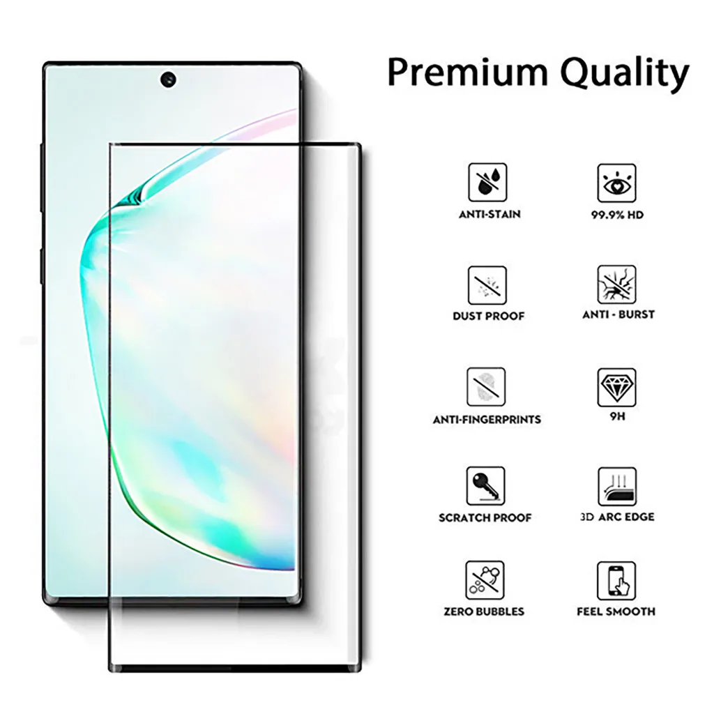 Ouhaobin 2 шт Защитная пленка из закаленного стекла для samsung Galaxy Note 10+/Plus 6,8 Дюйма 9H твердость Аксессуары для мобильных телефонов