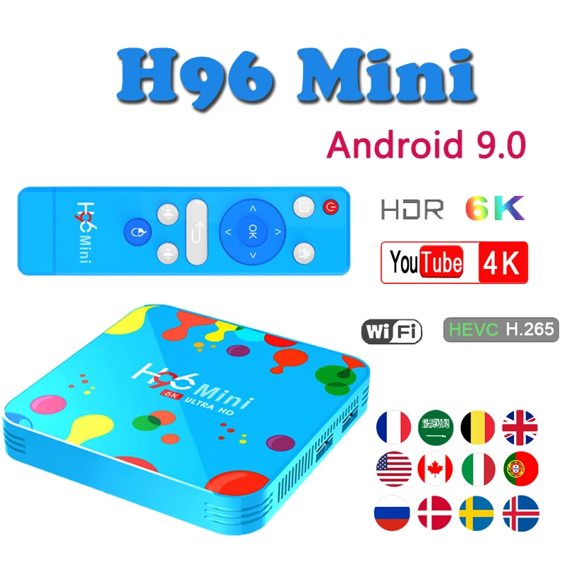 

Netherlands Top-Box Google-Player H96 MINI Android 9.0 TV Box Allwinner H6 Quad Core Smart TV Box 6K H.265 Wifi Bluetooth TV BOX