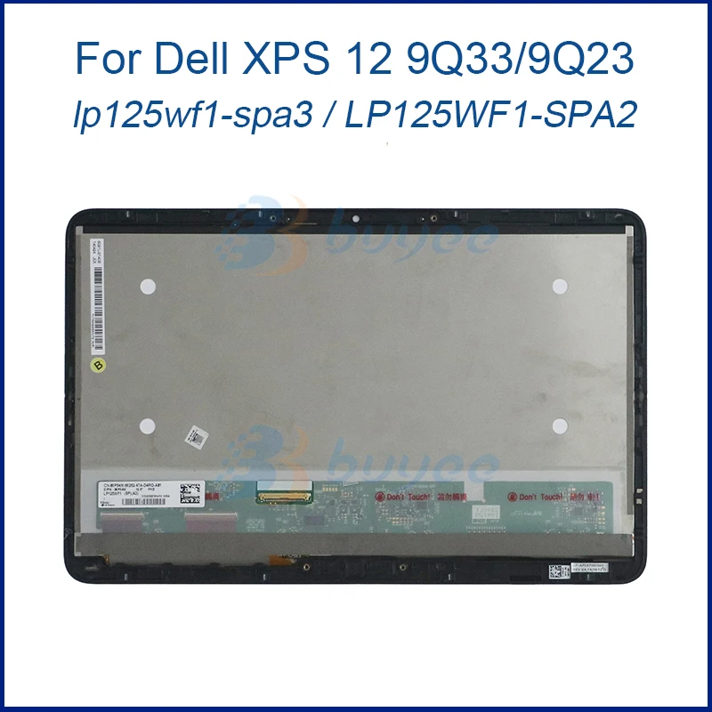 US $118.98 Laptop LCD Screen For Dell XPS 12 9Q33 Lp125wf1Spa3 9Q23 LP125WF1SPA2 Touch Digitizer LCD Display Screen 1920x1080 With Border