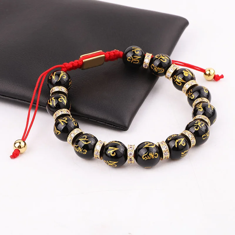 New Design Natural Stone Tibetan Agate Beads CZ Charm Macrame Adjustable Luxury Bracelet Women Men - Image 5