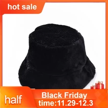 Женская зимняя Панама из искусственного меха, Высококачественная однотонная теплая Женская шапка из искусственного меха, Солнцезащитная шляпа от солнца, Панама, 5