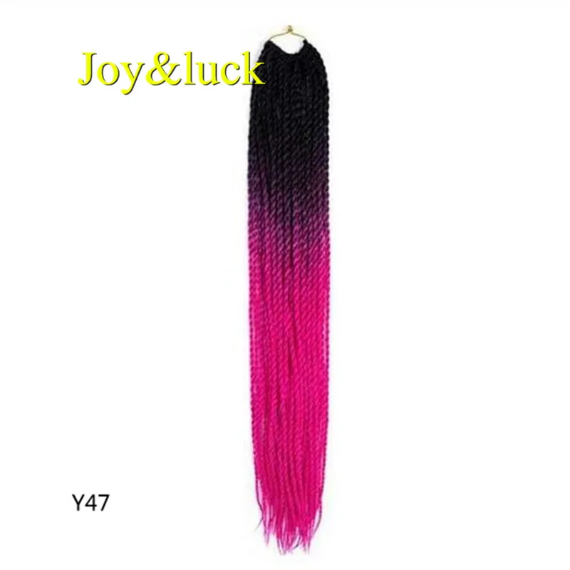 Joy& luck 24 дюйма Сенегальские закрученные крючком косички 30 прядей синтетические волосы для наращивания плетение волос - Цвет: Y47
