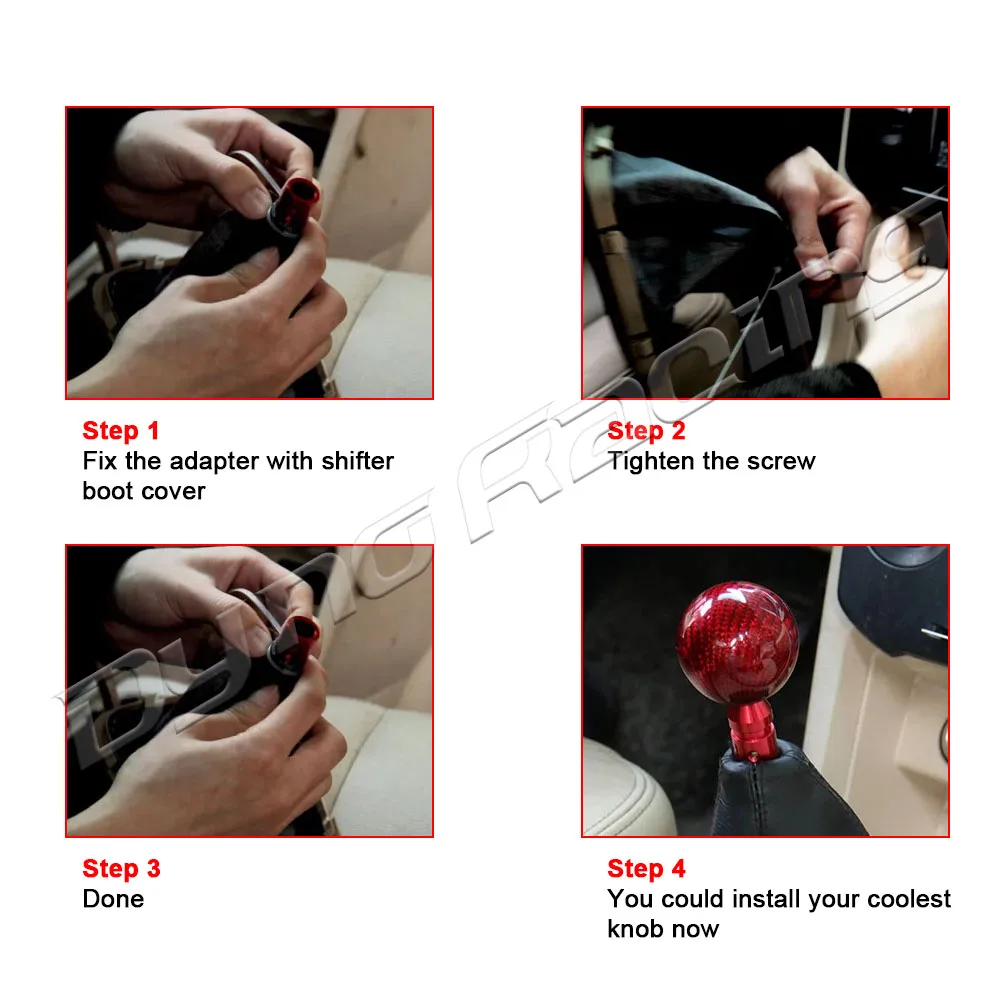Gear Shift Knob Adapter Universal Car Manual Gear Shift Knob Adapter For M10x1.5/M12x1.25 Thread Aluminum Alloy
