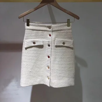 

18 City Lady Wind Metal Buckle Texture Overskirt A Word Skirt Jiba 85206