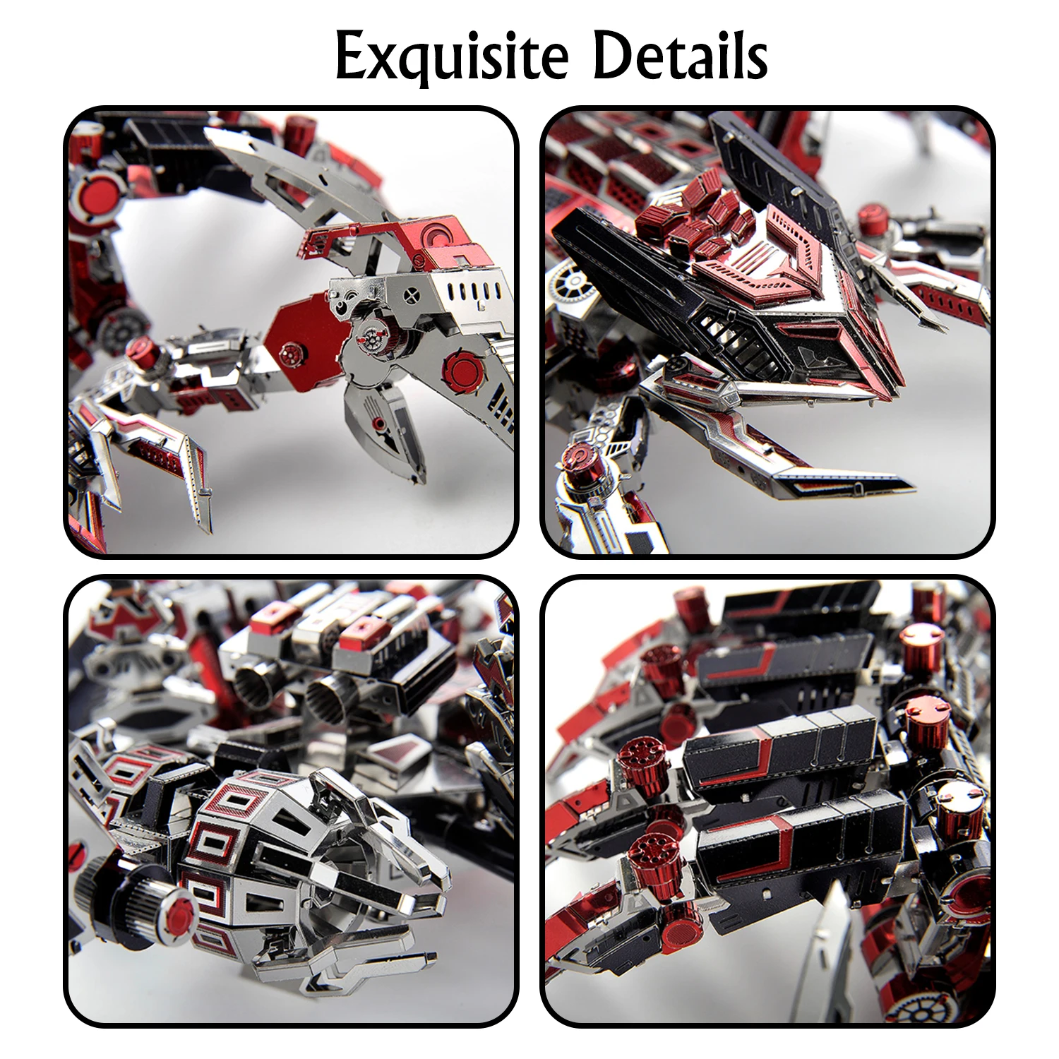 Microworld 3D Metal Animal Puzzle Red Devils Scorpion Model Kits DIY Desktop Decoration Jigsaw Toys Birthdays Gifts For Adults 4