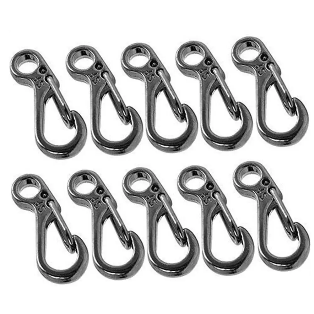 10x Stainless Steel SF Climbing Buckle Keychain Carabiner Hook Clip Snap E1L7 