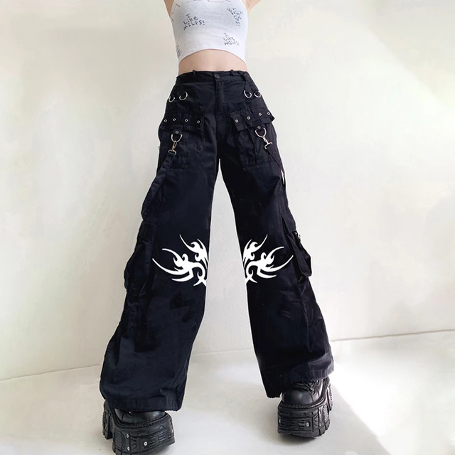 NINGJING Women Y2K E-Girl Streetwear High Waisted Cargo Pants India