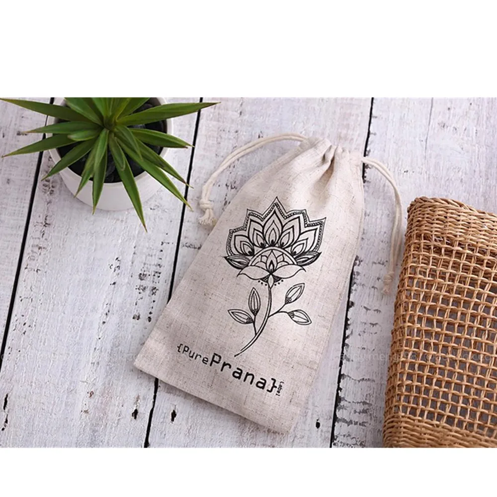 personalized 50 custom linen drawstring bag with Business LOGO Promotional Bags birthday gift Jewelry |