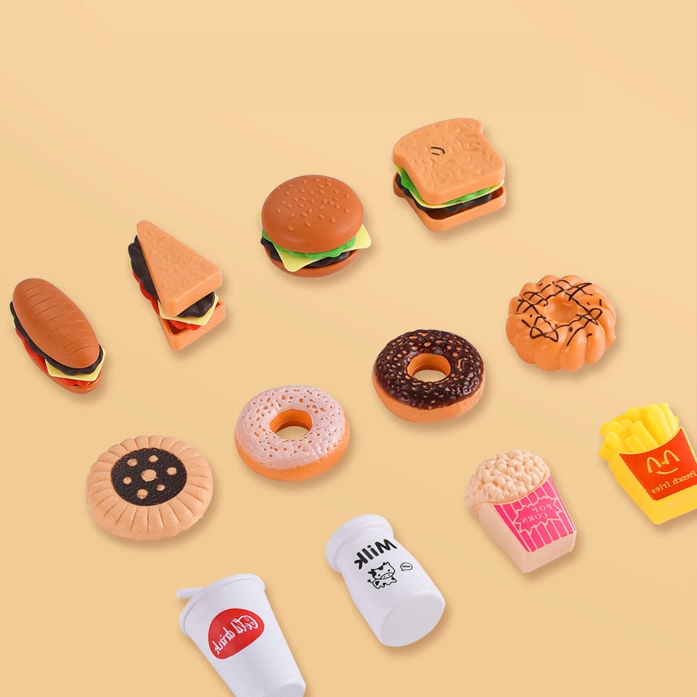 Kids Simulation Food Kitchen Car Toy Pretend Play Cooking Toy Pot Hamburger Hot Dog Cookies Interactive Play House Toys For Girl