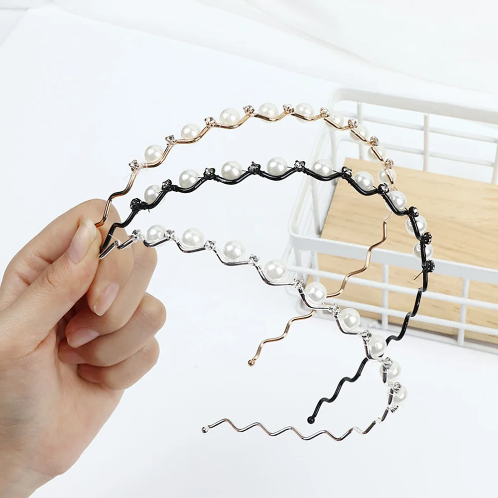 

1pc Fashion Women Ladies Crystal Rhinestone Pearl Headband Head Piece Hair Band Accessories