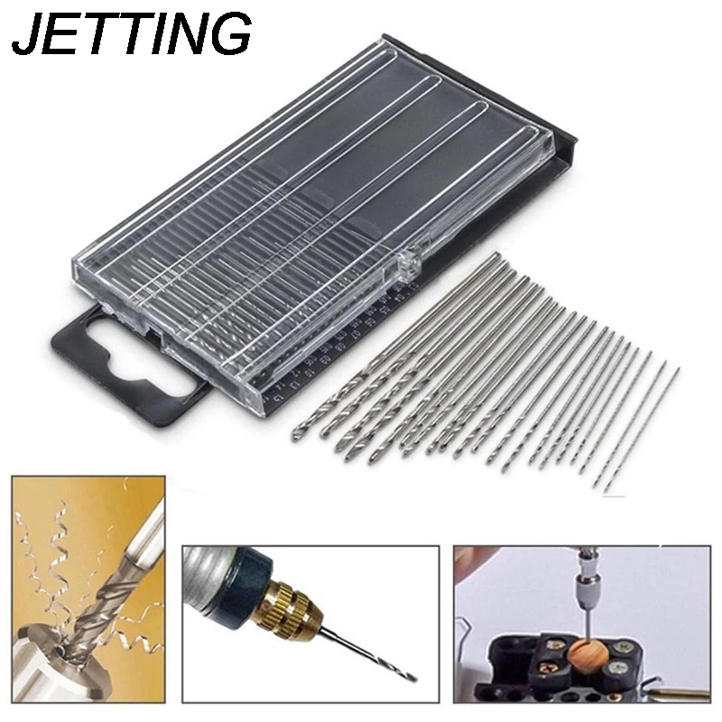 20Pcs 0.3mm-1.6mm Mini Drill Bit Model Craft With Case Repair Parts Set High Speed Steel HSS Micro Twist Drill Bit