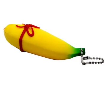 

Banana Shaped Decompression Toys Stress Relief Toy Pop Out Decompression Squeeze Toy with Keychain Tricky Toys