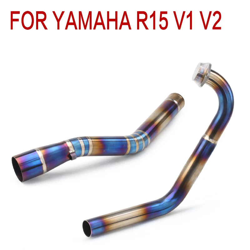 Для YAMAHA R15R V1 V2 выхлопная труба из титанового сплава для перемещения передней части мотоцикла - Цвет: Синий