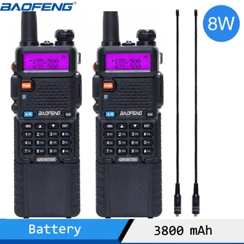 

2PCS Baofeng UV-5R 8W Walkie Talkie Professional CB Radio Station Pofung UV5R HF Transceiver VHF UHF Portable UV 5R Hunting