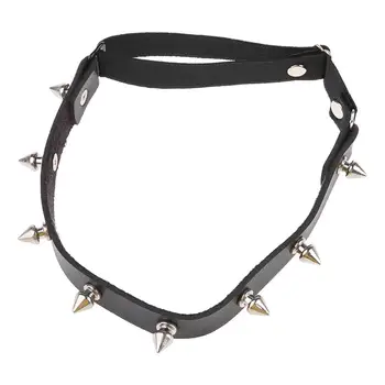 

Gothic Punk Womens Sexy Faux Leather Leg Garter Belt Spiked Rivet Stud Elastic Thigh Ring Lingerie Adjustable Suspender Costume