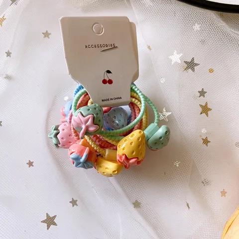 New Cute Candy Fruit Cartoon Princess Headwear Kids Elastic Hair Bands Children Ropes Girls Accessories Baby Headdress