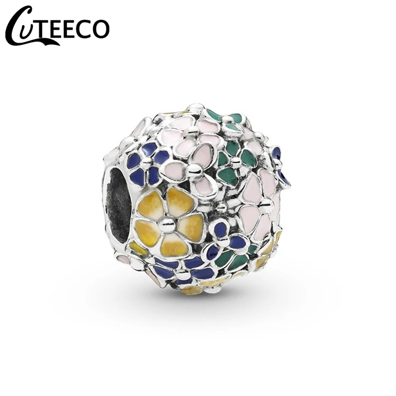 Женские разноцветные бусины CUTEECO эмалированные с цветами подходящие для