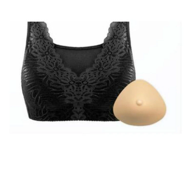 Women Light Artificial Breast Bra Suit Set Female Wire Free Silicone