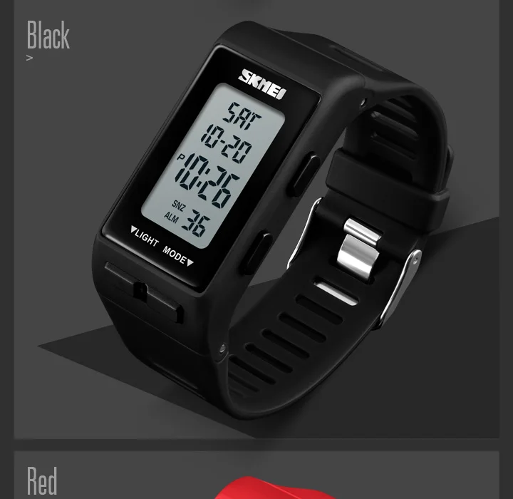 SKMEI Square Electronic Watch Women Men Digital Wristband Alarm Clock Life Waterproof Fashion Sport LED 12/24hour Clock 1362