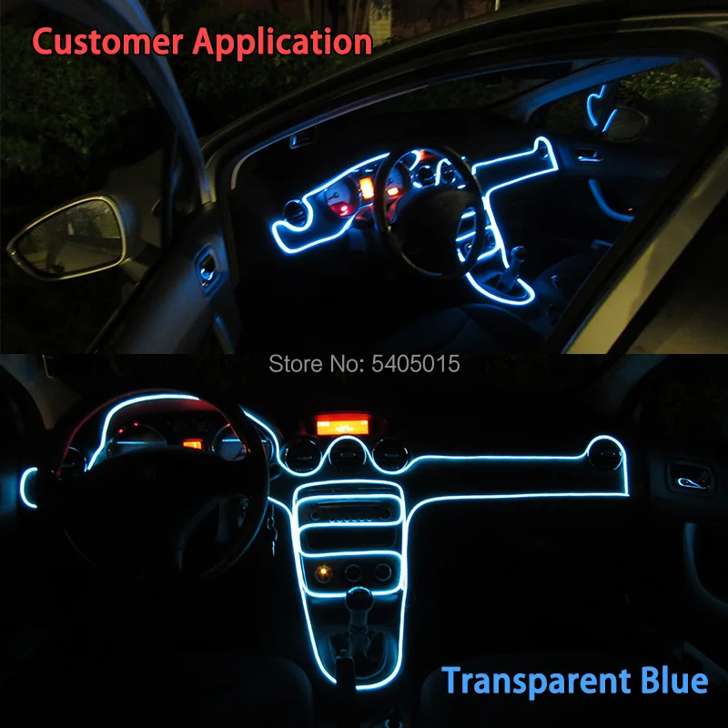 1M 2.3mm-Skirt EL Wire Powered by DC12V LED Strip Blink Cable Rope Tube Birthday Holiday DIY Decoration For Television Backlight |
