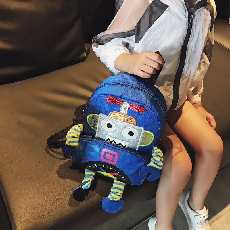 

Cool CHILDREN'S School Bags South Korea Cartoon Robot Backpack Waterproof Burden Relieving Kindergarten Small Bookbag