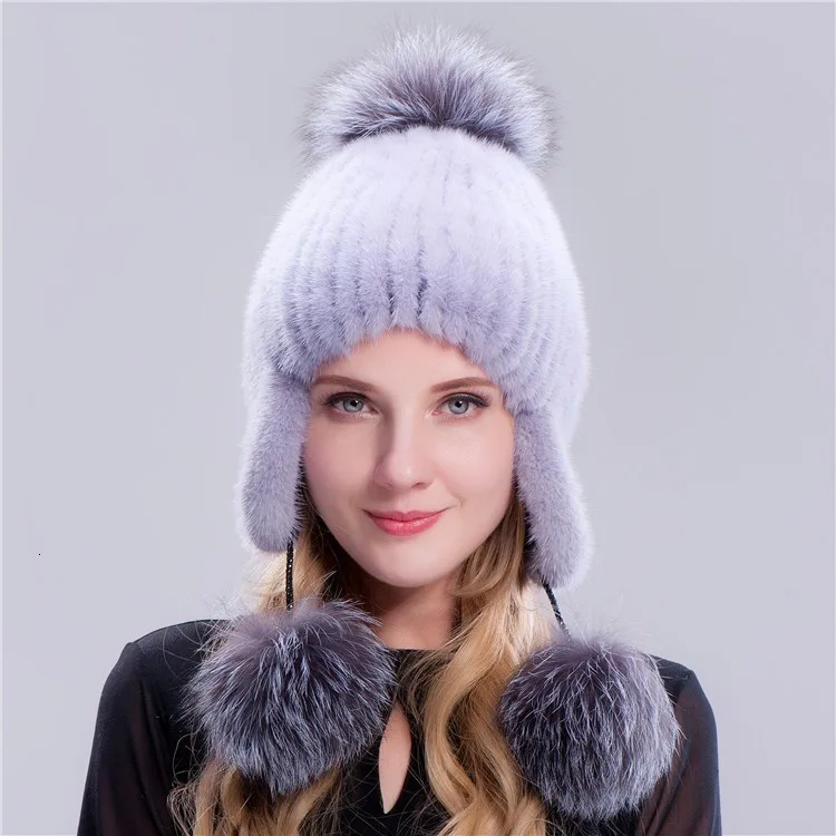 Женские зимние шапки для импортных норковая шапка fox ball ear protector hand-made out travel essential теплая Мода gorro Дамы 23